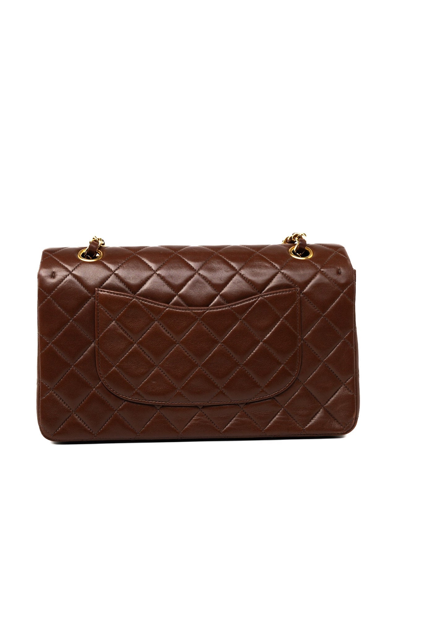 Vintage Light Brown Double Sided Flap Bag Gold Hardware – REDELUXE