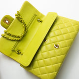 CHANEL Handbag Vintage Neon Green Lambskin Quilted Classic Flap Medium - Redeluxe