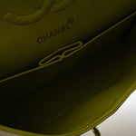 CHANEL Handbag Vintage Neon Green Lambskin Quilted Classic Flap Medium - Redeluxe