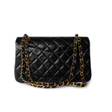 CHANEL Handbag Vintage Small Black Lambskin Quilted Classic Flap Small GHW - Redeluxe