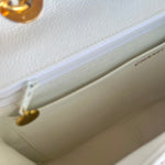 CHANEL Handbag Vintage White Caviar Quilted Jumbo Single Flap GHW - Redeluxe