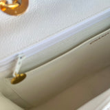 CHANEL Handbag Vintage White Caviar Quilted Jumbo Single Flap GHW - Redeluxe