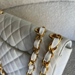 CHANEL Handbag Vintage White Caviar Quilted Jumbo Single Flap GHW - Redeluxe
