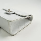 CHANEL Handbag Vintage White Mini Square Caviar Quilted Silver Hardware - Redeluxe