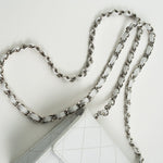 CHANEL Handbag Vintage White Mini Square Caviar Quilted Silver Hardware - Redeluxe