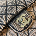 CHANEL Handbag Washed Denim Quilted Small Denimpression Flap Rose Clair Silver Hardware - Redeluxe