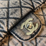 CHANEL Handbag Washed Denim Quilted Small Denimpression Flap Rose Clair Silver Hardware - Redeluxe