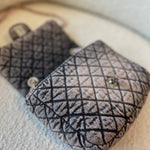 CHANEL Handbag Washed Denim Quilted Small Denimpression Flap Rose Clair Silver Hardware - Redeluxe
