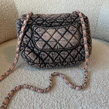 CHANEL Handbag Washed Denim Quilted Small Denimpression Flap Rose Clair Silver Hardware - Redeluxe