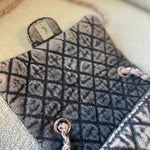 CHANEL Handbag Washed Denim Quilted Small Denimpression Flap Rose Clair Silver Hardware - Redeluxe