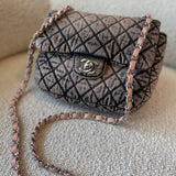 CHANEL Handbag Washed Denim Quilted Small Denimpression Flap Rose Clair Silver Hardware - Redeluxe