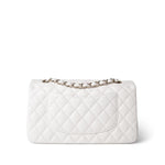 CHANEL Handbag White 20S White Caviar Quilted Classic Flap Medium Light Gold Hardware - Redeluxe