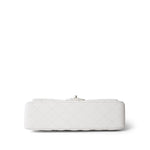 CHANEL Handbag White 20S White Caviar Quilted Classic Flap Medium Light Gold Hardware - Redeluxe