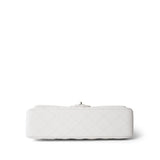 CHANEL Handbag White 20S White Caviar Quilted Classic Flap Medium Light Gold Hardware - Redeluxe