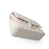 CHANEL Handbag WHITE 21B Ivory Caviar Quilted Classic Flap Small Light Gold Hardware - Redeluxe