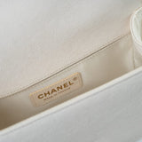 CHANEL Handbag White Caviar Quilted LeBoy Bag Small - Redeluxe