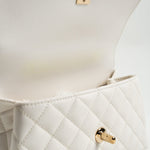CHANEL Handbag White Caviar Quilted Small Coco Handle - Redeluxe