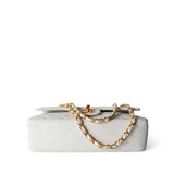 CHANEL Handbag White / Classic Flap Vintage White Lambskin Quilted Classic Flap Medium Gold Hardware - Redeluxe