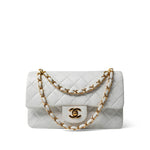 CHANEL Handbag White / Classic flap Vintage White Lambskin Quilted Classic Flap Small Gold Hardware - Redeluxe