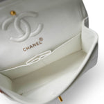 CHANEL Handbag White / Classic flap Vintage White Lambskin Quilted Classic Flap Small Gold Hardware - Redeluxe