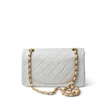 CHANEL Handbag White / Classic flap Vintage White Lambskin Quilted Classic Flap Small Gold Hardware - Redeluxe