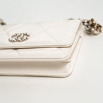 CHANEL Handbag White Lambskin Quilted 19 Wallet on Chain (WOC) - Redeluxe