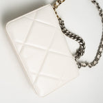CHANEL Handbag White Lambskin Quilted 19 Wallet on Chain (WOC) - Redeluxe