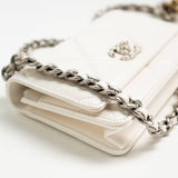 CHANEL Handbag White Lambskin Quilted 19 Wallet on Chain (WOC) - Redeluxe