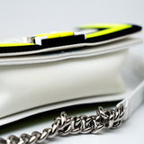 CHANEL Handbag White Small Fluo Boy Flap Nylon Quilted White Black Yellow - Redeluxe