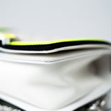 CHANEL Handbag White Small Fluo Boy Flap Nylon Quilted White Black Yellow - Redeluxe