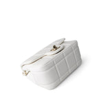 CHANEL Handbag White White Lambskin Resin Crystal Square Quilted Monacoco Mini Square Flap - Redeluxe