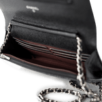 CHANEL Handbag WOC / Black Black Caviar Quilted Wallet on Chain Silver Hardware - Redeluxe
