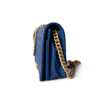 CHANEL Handbag WOC / Blue 19A Blue Caviar Quilted Boy Wallet On Chain WOC Antique Gold Hardware - Redeluxe