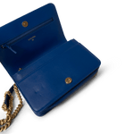 CHANEL Handbag WOC / Blue 19A Blue Caviar Quilted Boy Wallet On Chain WOC Antique Gold Hardware - Redeluxe