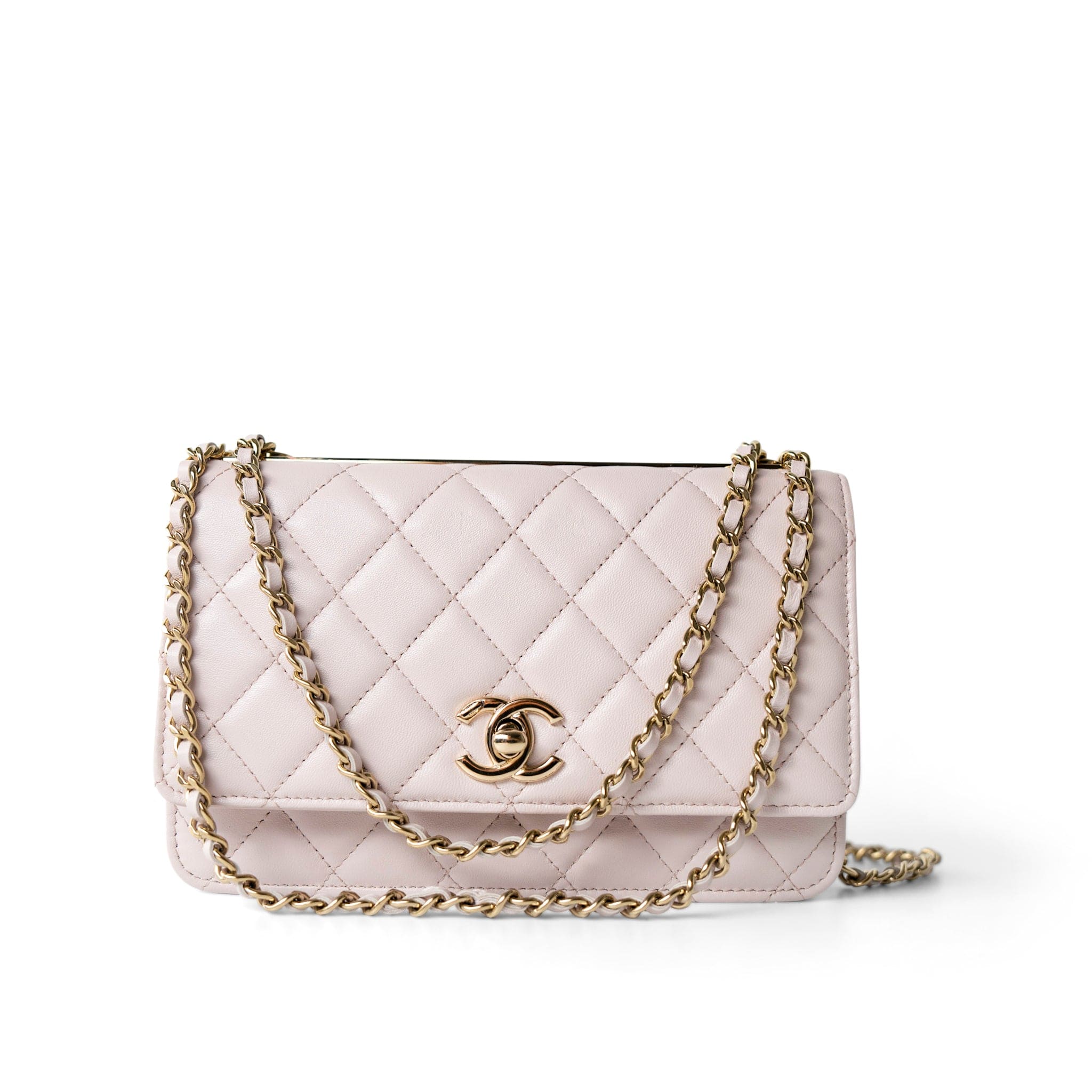 CHANEL Handbag WOC / Purple 21B Light Purple Lambskin Quilted Trendy CC Wallet on Chain WOC - Redeluxe