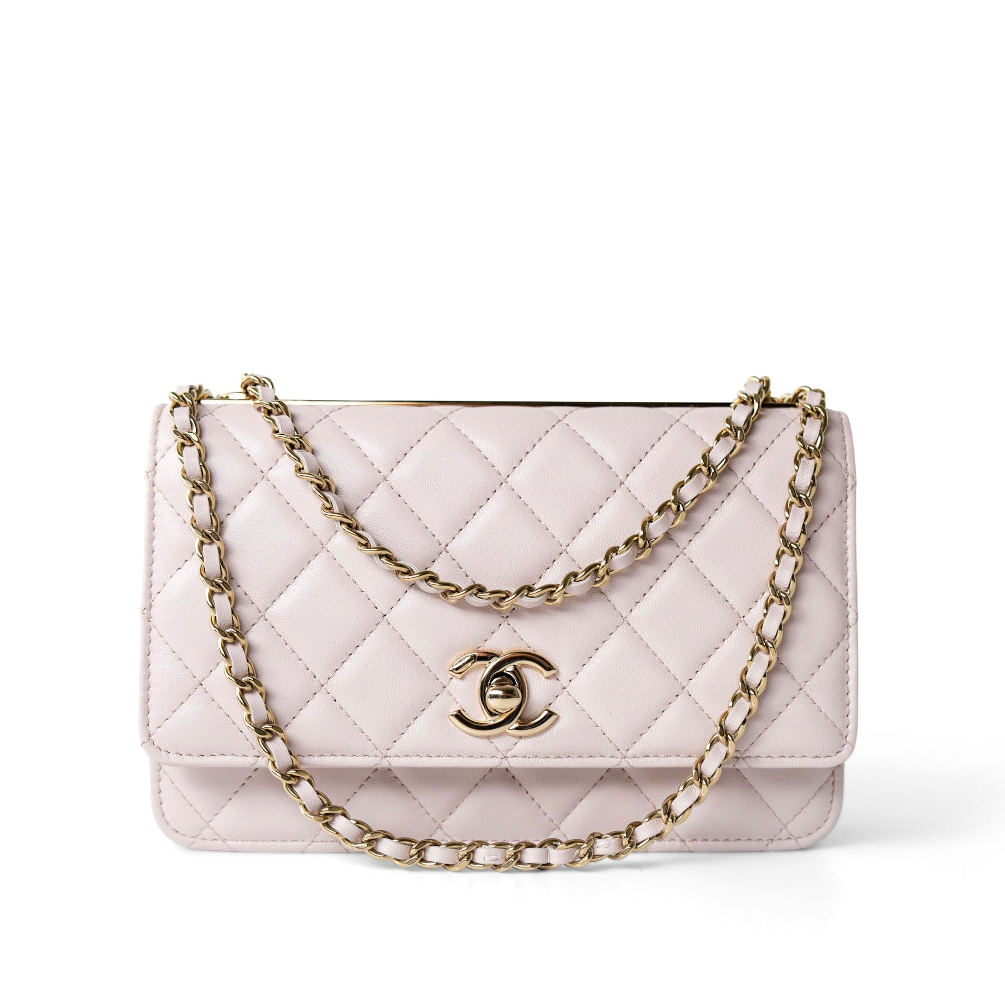 CHANEL Handbag WOC / Purple 21B Light Purple Lambskin Quilted Trendy CC Wallet on Chain WOC - Redeluxe