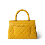 CHANEL Handbag Yellow 22A Yellow Caviar Quilted Coco Handle Small (Old Mini) Light Gold Hardware - Redeluxe