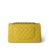 CHANEL Handbag YELLOW Yellow Caviar Quilted Classic Flap Medium Light Gold Hardware - Redeluxe