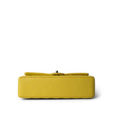 CHANEL Handbag YELLOW Yellow Caviar Quilted Classic Flap Medium Light Gold Hardware - Redeluxe