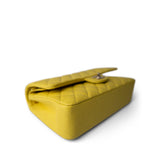 CHANEL Handbag YELLOW Yellow Caviar Quilted Classic Flap Medium Light Gold Hardware - Redeluxe