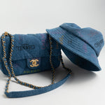 CHANEL Hat Blue 22P Blue Denim Cloche Bucket Hat M - Redeluxe