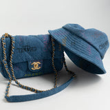 CHANEL Hat Blue 22P Blue Denim Cloche Bucket Hat M - Redeluxe