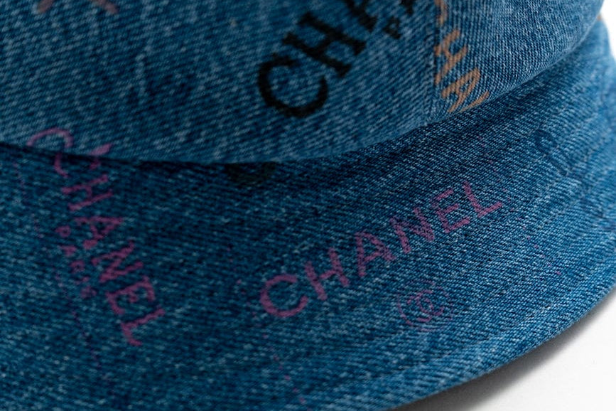 CHANEL Hat Blue 22P Blue Denim Cloche Bucket Hat M - Redeluxe