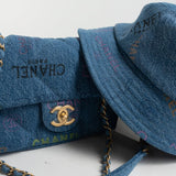 CHANEL Hat Blue 22P Blue Denim Cloche Bucket Hat M - Redeluxe