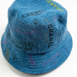 CHANEL Hat Blue 22P Blue Denim Cloche Bucket Hat M - Redeluxe