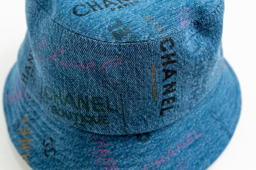 CHANEL Hat Blue 22P Blue Denim Cloche Bucket Hat M - Redeluxe