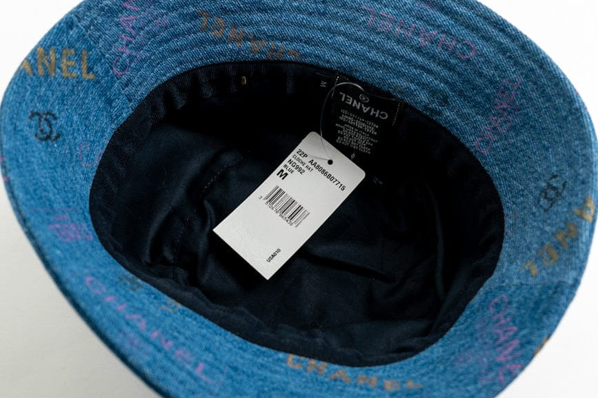 CHANEL Hat Blue 22P Blue Denim Cloche Bucket Hat M - Redeluxe