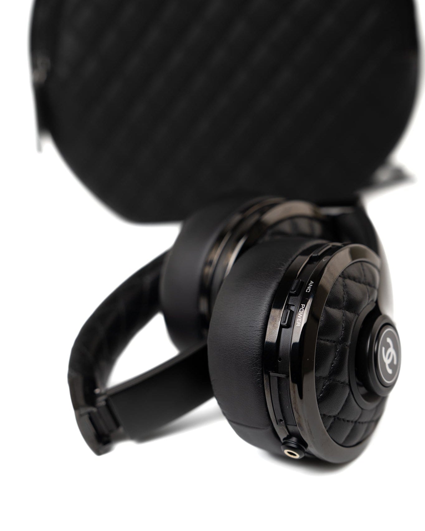 CHANEL Headphones Black Chanel x Monster Black Quilted Headphones w/ Case - Redeluxe