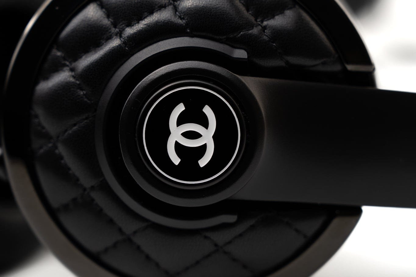 CHANEL Headphones Black Chanel x Monster Black Quilted Headphones w/ Case - Redeluxe