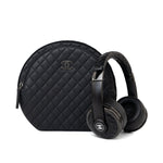 CHANEL Headphones Black Chanel x Monster Black Quilted Headphones w/ Case - Redeluxe